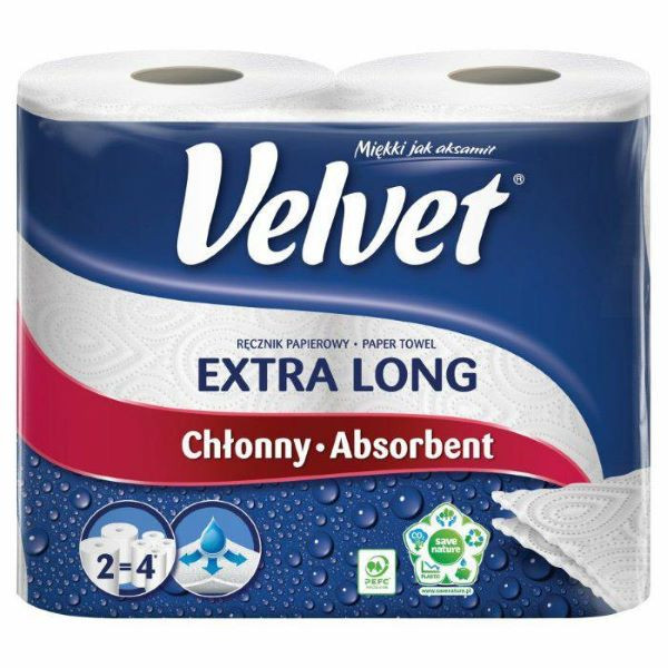 Ręcznik papierowy kuchenny Velvet Extra Long Decor (2szt)